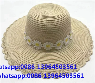 Daisy Ribbon Brim Leathan Páipéar Uigí Hata Mná Tuí